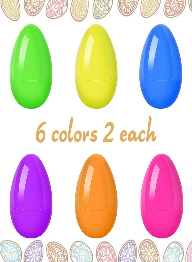 LUKBERA 12Pcs Jumbo Plastic Bright Easter Eggs, 6’’ Fillable Assorted Solid Colors Empty Surprise Eggs for Easter Eggs Hunt Easter Basket Stuffers Fillers Classroom Treats - Image 2